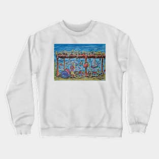 Watercolor Sketch - Beach Gazebo. Sicily, 2013 Crewneck Sweatshirt